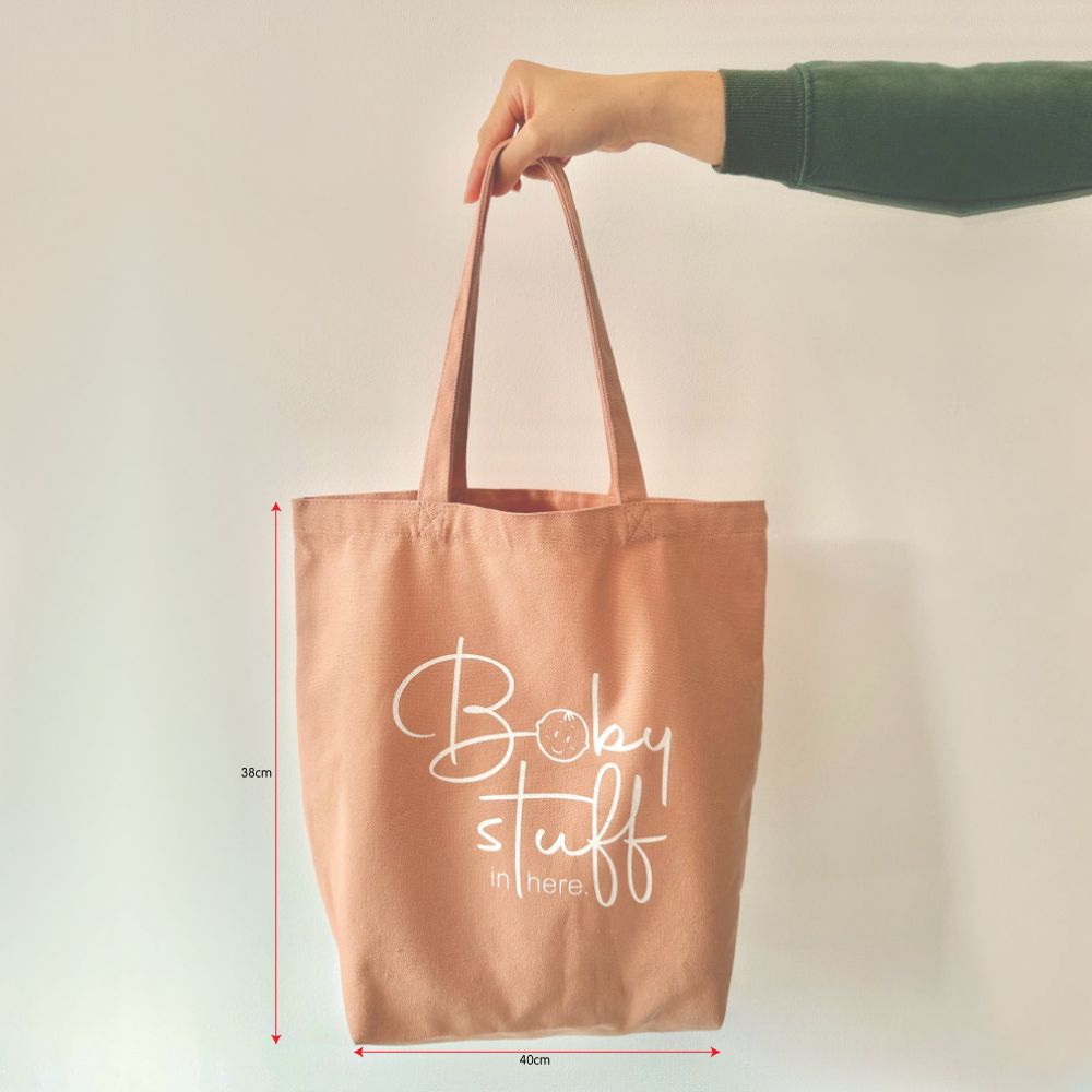 "Baby Stuff In Here" Cotton Tote Bag