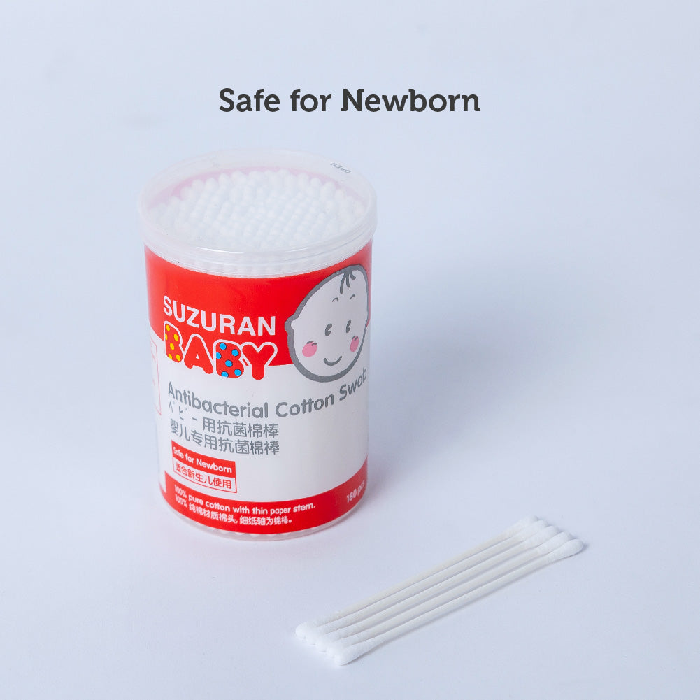 Suzuran Baby Antibacterial Cotton Swab is safe to be used on newborn babies.